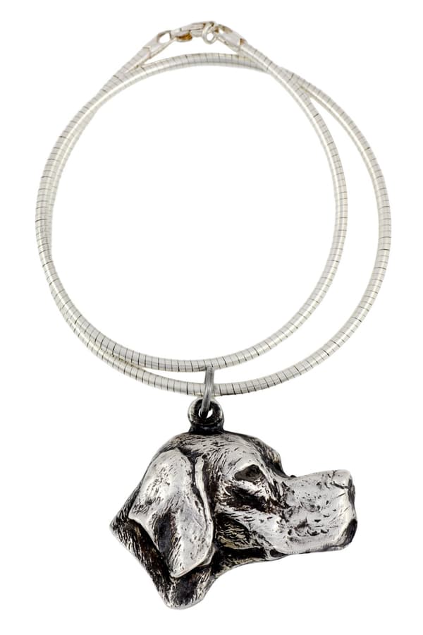 Pointer - ett halsband med en hund, unika smycken för en hundfantast, ett unikt hänge på en orm av Art-Dog
