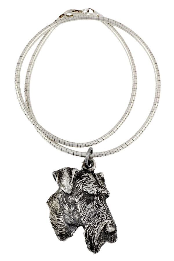 Airedale Terrier, Waterside Terrier - ett halsband med en hund, unika smycken för en hundfantast, ett unikt hänge på en orm från Art-Dog