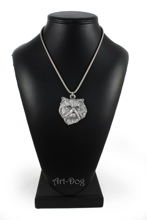 Persiskt - halsband med en katt, unika smycken för en kattfantast, unikt hänge på en orm av Art-Dog
