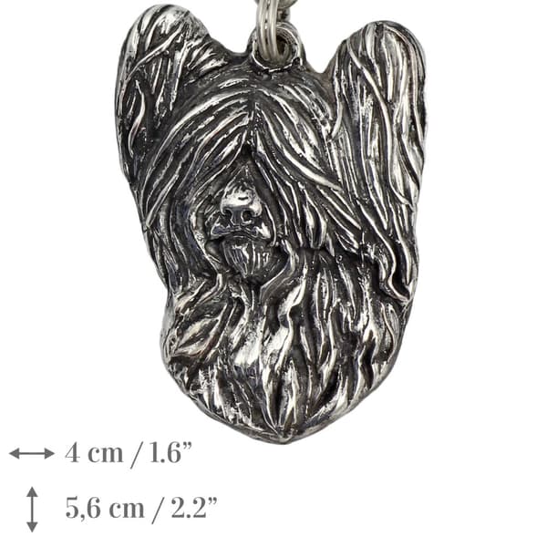 Skye Terrier - kaulakoru koiran kanssa, ainutlaatuisia koruja koirafanille, ainutlaatuinen riipus käärmeessä Art-Dogilta