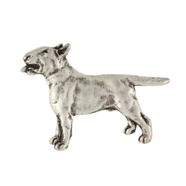 Bull terrier, Bull Terrier I - halsband med hund, silverpläterat hänge för en hundälskare, subtila smycken från Art-Dog