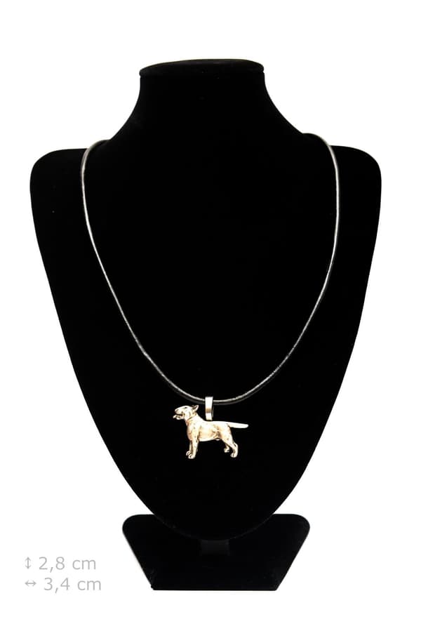 Bull terrier, Bull Terrier I - halsband med hund, silverpläterat hänge för en hundälskare, subtila smycken från Art-Dog