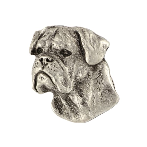 Bullmastiff, Bulmastiff I - halsband med en hund, silverpläterat hänge för en hundälskare, subtila smycken från Art-Dog