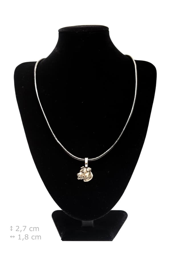 American Staffordshire terrier, Amstaff, Amstaf - halsband med en hund, silverpläterat hänge för en hundälskare, subtila smycken av Art-Dog