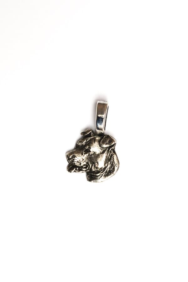 American Staffordshire terrier, Amstaff, Amstaf - halsband med en hund, silverpläterat hänge för en hundälskare, subtila smycken av Art-Dog