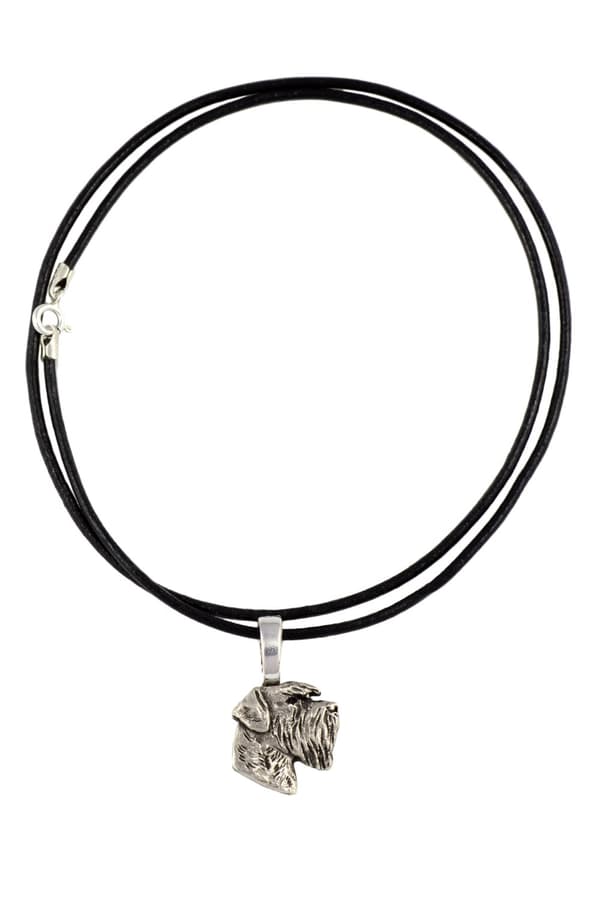Schnauzer, Schnauzer I - halsband med en hund, silverpläterat hänge för en hundälskare, subtila smycken från Art-Dog