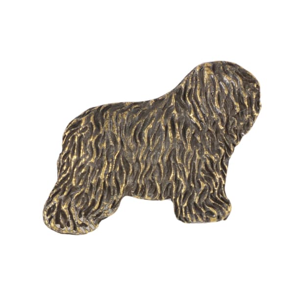 Polish Lowland Sheepdog, PON I - halsband med hund, silverpläterat hänge för en hundälskare, subtila smycken från Art-Dog