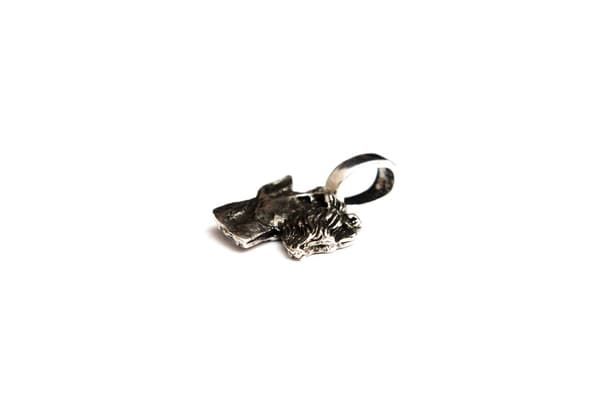 Schnauzer, Schnauzer II - halsband med en hund, silverpläterat hänge för en hundälskare, subtila smycken av Art-Dog