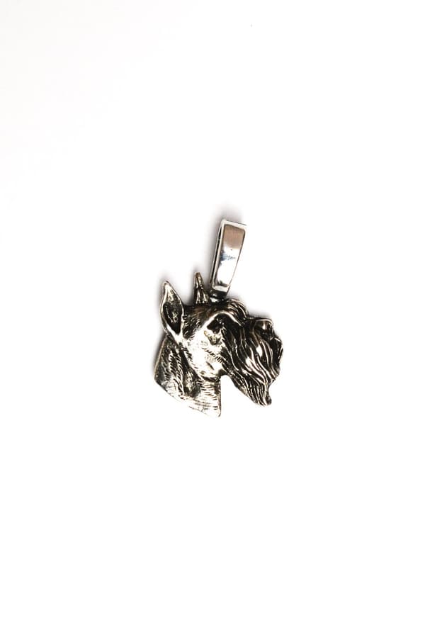 Schnauzer, Schnauzer II - halsband med en hund, silverpläterat hänge för en hundälskare, subtila smycken av Art-Dog