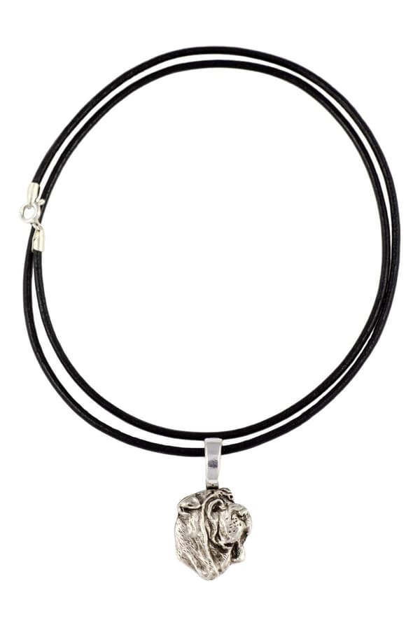 Shar Pei II - halsband med hund, silverpläterat hänge för en hundälskare, subtila smycken från Art-Dog
