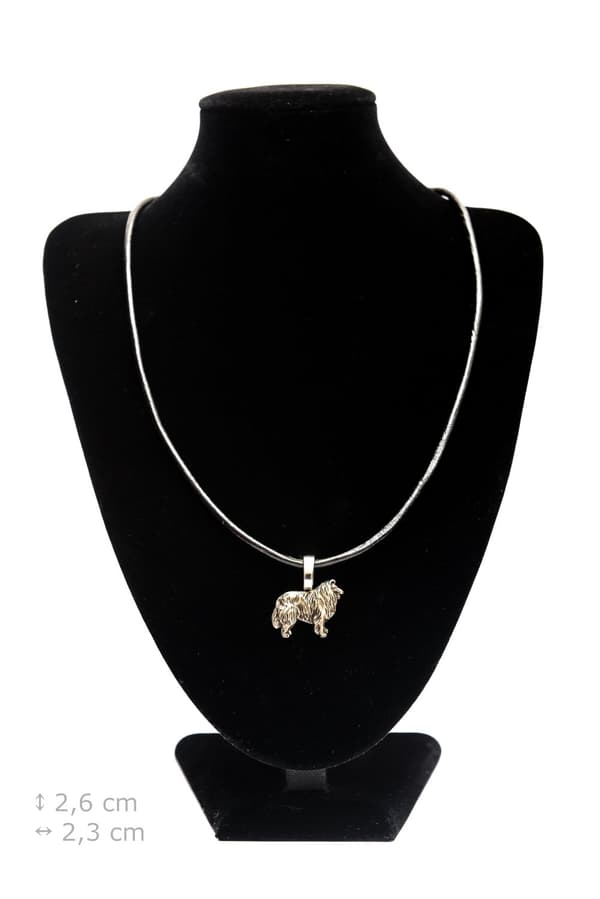 Långhårig Scottish Shepherd, Collie rough - halsband med en hund, silverpläterat hänge för en hundälskare, subtila smycken från Art-Dog