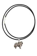 Miniatyrbild 1 av 4: Långhårig Scottish Shepherd, Collie rough - halsband med en hund, silverpläterat hänge för en hundälskare, subtila smycken från Art-Dog