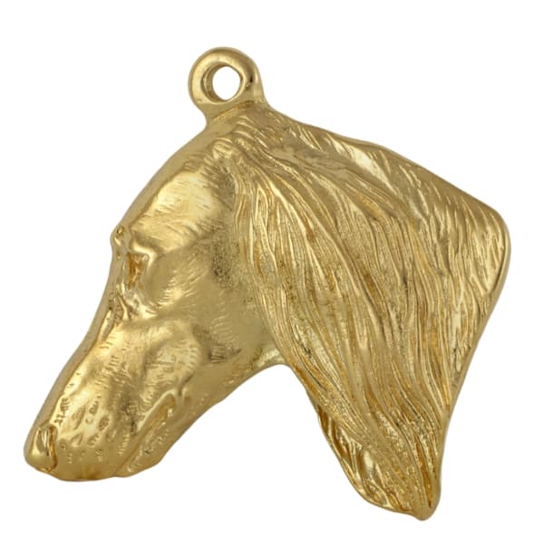 Persianvinttikoira, Saluki - kaulakoru koiran kanssa lahjarasiassa, kullattu riipus koirafanille, katseenvangitsija Art-Dog koruja