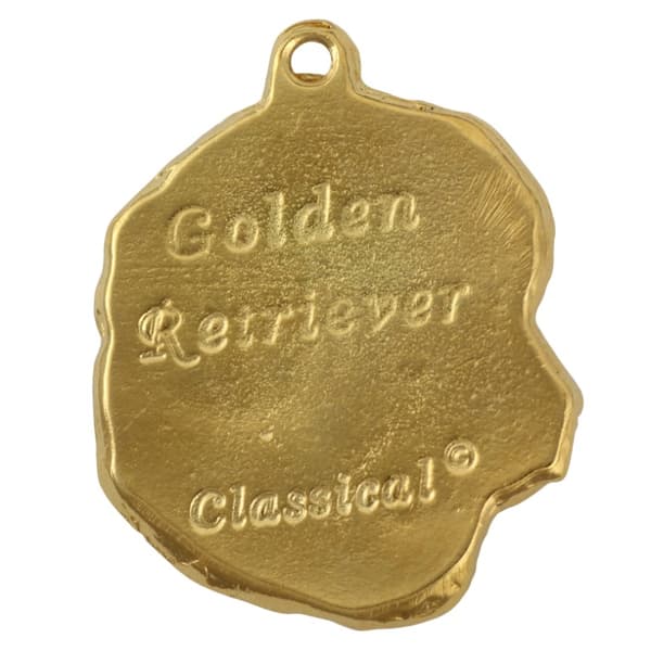 Golden Retriever - halsband med en hund i presentask, guldpläterat hänge för en hundfantast, iögonfallande Art-Dog-smycken