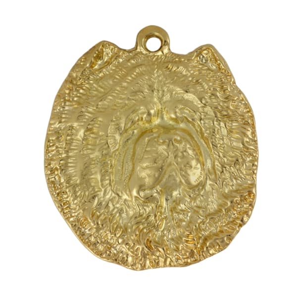 Chow Chow - halsband med en hund i presentask, guldpläterat hänge för en hundfantast, iögonfallande Art-Dog-smycken