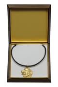 Miniatyrbild 1 av 6: Berner Sennenhund, Berner Sennenhund I - halsband med hund i presentförpackning, guldpläterat hänge för en hundfantast, iögonfallande Art-Dog smycken