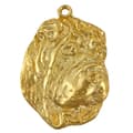 Miniatyrbild 3 av 6: Shar Pei - halsband med en hund i presentask, guldpläterat hänge för en hundfantast, iögonfallande Art-Dog-smycken