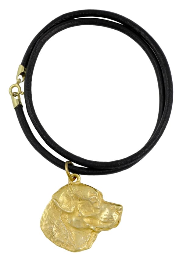 Labrador Retriever - halsband med en hund i presentask, guldpläterat hänge för en hundfantast, iögonfallande Art-Dog-smycken