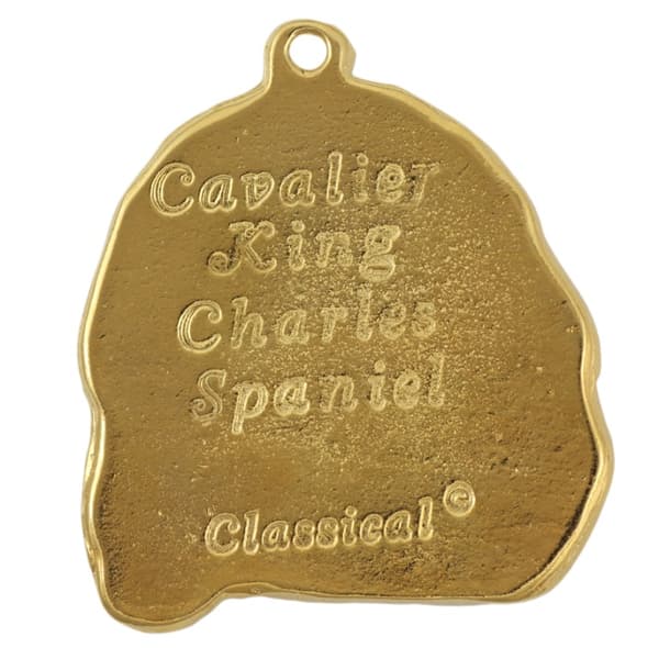 Cavalier King Charles Spaniel - halsband med en hund i presentförpackning, guldpläterat hänge för en hundfantast, iögonfallande Art-Dog-smycken
