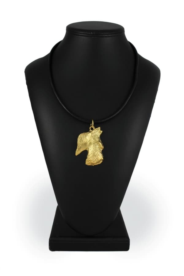 Scottish Terrier, Aberdeen Terrier - halsband med en hund i presentask, guldpläterat hänge för en hundfantast, iögonfallande Art-Dog-smycken