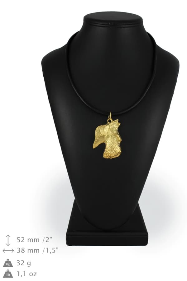 Scottish Terrier, Aberdeen Terrier - halsband med en hund i presentask, guldpläterat hänge för en hundfantast, iögonfallande Art-Dog-smycken