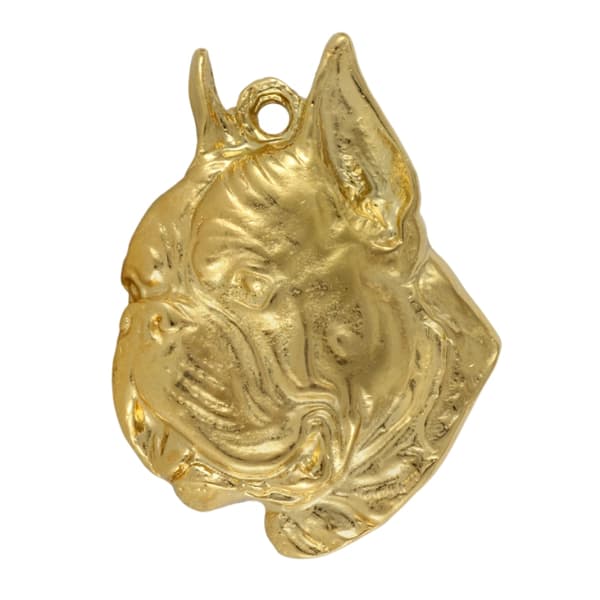 Boxer, Boxer II - kaulakoru koiran kanssa lahjarasiassa, kullattu riipus koirafanille, katseenvangitsija Art-Dog koruja