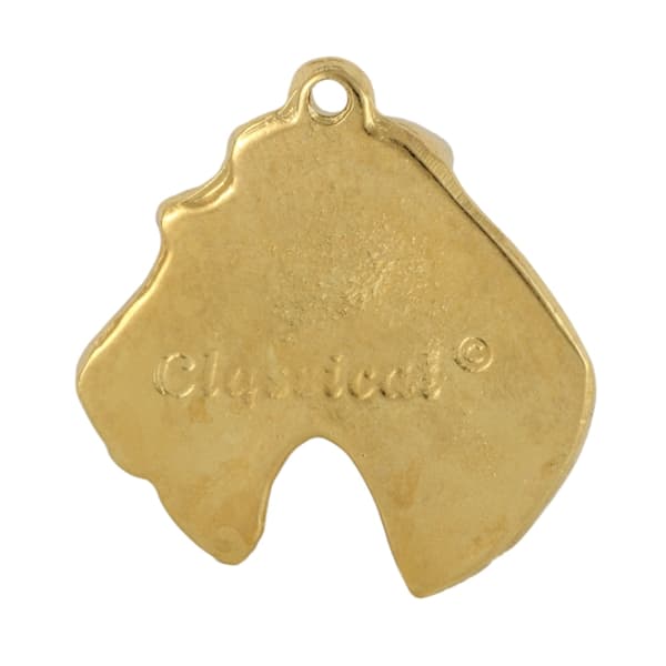 Trådhårig foxterrier - halsband med en hund i presentförpackning, guldpläterat hänge för en hundfantast, iögonfallande Art-Dog-smycken