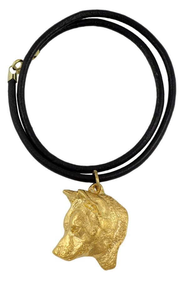 Shiba Inu - halsband med en hund i presentask, guldpläterat hänge för en hundfantast, iögonfallande Art-Dog-smycken