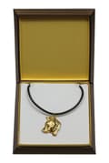 Miniatyrbild 1 av 6: Shiba Inu - halsband med en hund i presentask, guldpläterat hänge för en hundfantast, iögonfallande Art-Dog-smycken