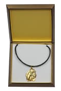 Miniatyrbild 1 av 6: Basset Hound III - halsband med en hund i presentask, guldpläterat hänge för en hundfantast, iögonfallande Art-Dog-smycken