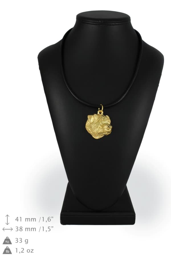 Norfolk Terrier - halsband med en hund i presentask, guldpläterat hänge för en hundfantast, iögonfallande Art-Dog-smycken