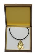 Miniatyrbild 1 av 6: Basset Hound II - halsband med en hund i presentask, guldpläterat hänge för en hundfantast, iögonfallande Art-Dog-smycken