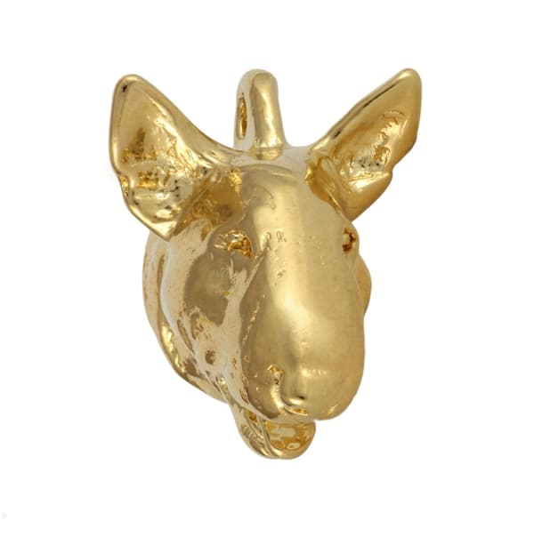 Bull Terrier, Bull Terrier I - halsband med en hund i presentförpackning, guldpläterat hänge för en hundfantast, iögonfallande Art-Dog-smycken