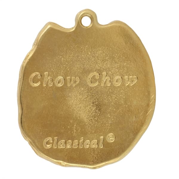 Chow Chow - halsband med en hund i presentask, guldpläterat hänge för en hundfantast, iögonfallande Art-Dog-smycken