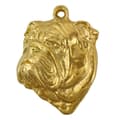 Pikkukuva 2 / 5: Englanninbulldog, Bulldog II - kaulakoru koiran kanssa lahjarasiassa, kullattu riipus koiran fanille, katseenvangitsija Art-Dog koruja