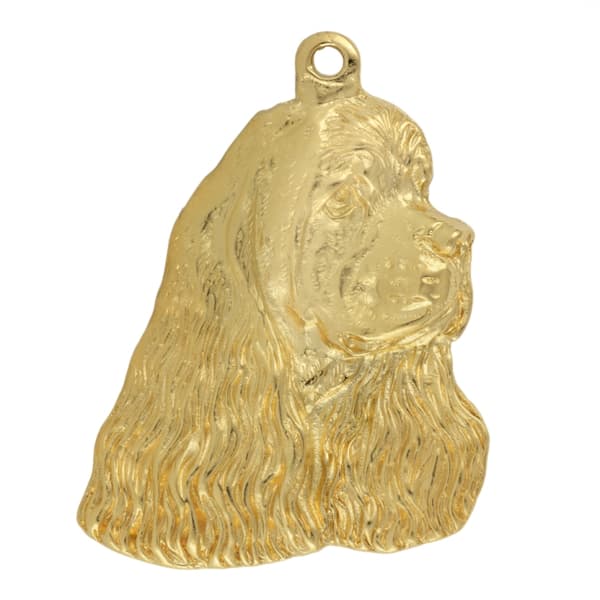American Cocker Spaniel - kaulakoru koiran kanssa lahjarasiassa, kullattu riipus koirafanille, katseenvangitsija Art-Dog koruja