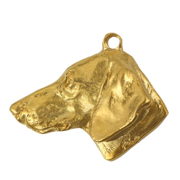 Mäyräkoira I - kaulakoru koiran kanssa lahjarasiassa, kullattu riipus koirafanille, katseenvangitsija Art-Dog koruja