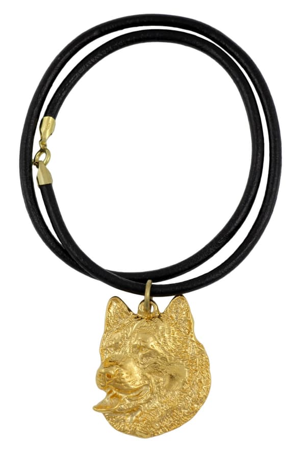 Alaskan Malamute - halsband med en hund i presentask, guldpläterat hänge för en hundfantast, iögonfallande Art-Dog-smycken