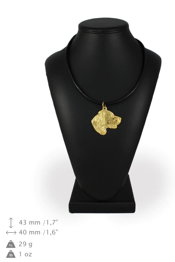 Engelsk setter, Laverack - halsband med en hund i presentförpackning, guldpläterat hänge för en hundfantast, iögonfallande Art-Dog-smycken