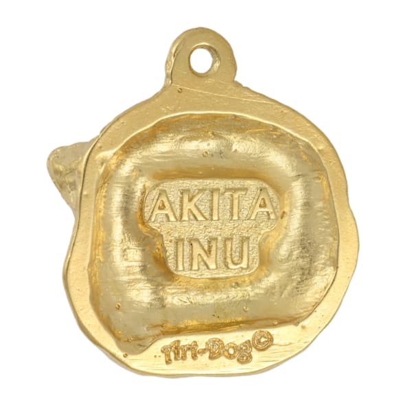 Akita, Akita Inu - kaulakoru koiran kanssa lahjarasiassa, kullattu riipus koirafanille, katseenvangitsija Art-Dog koruja