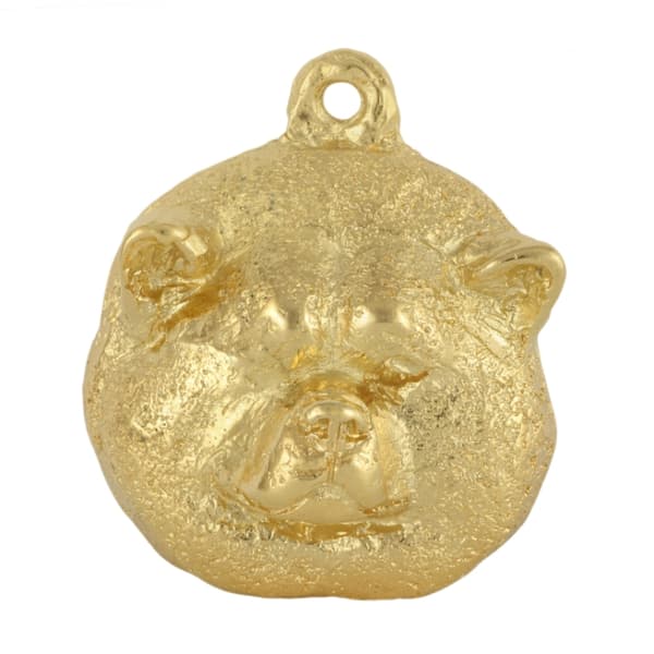 Akita, Akita Inu - kaulakoru koiran kanssa lahjarasiassa, kullattu riipus koirafanille, katseenvangitsija Art-Dog koruja