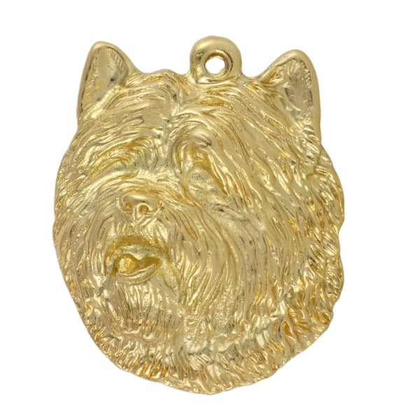 Cairn Terrier - kaulakoru koiran kanssa lahjarasiassa, kullattu riipus koirafanille, katseenvangitsija Art-Dog korut