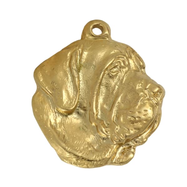 Fila Brasileiro, Brazilian Mastiff - halsband med en hund i presentask, guldpläterat hänge för en hundfantast, iögonfallande Art-Dog-smycken