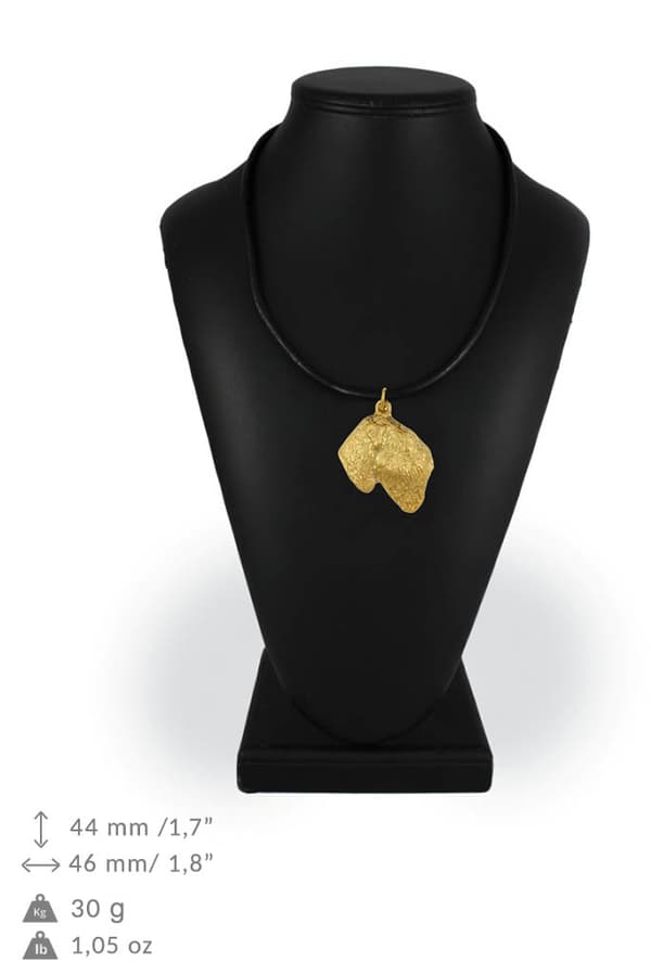 Russian Black Terrier - halsband med en hund i presentförpackning, guldpläterat hänge för en hundfantast, iögonfallande Art-Dog-smycken