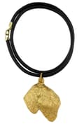 Miniatyrbild 1 av 5: Russian Black Terrier - halsband med en hund i presentförpackning, guldpläterat hänge för en hundfantast, iögonfallande Art-Dog-smycken