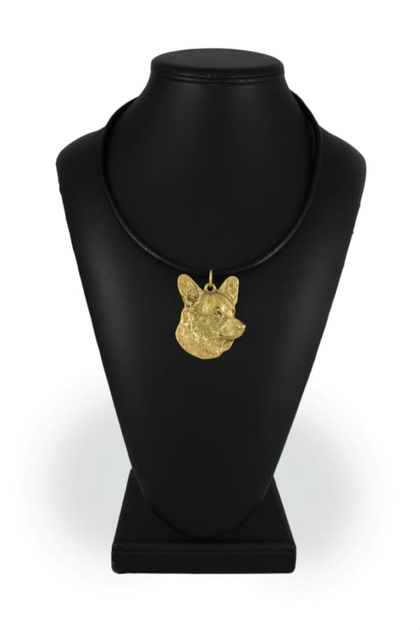 Cardigan Welsh Corgi - halsband med en hund i presentförpackning, guldpläterat hänge för en hundfantast, iögonfallande Art-Dog-smycken