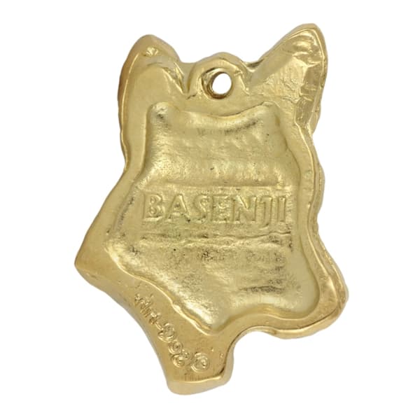 Basenji, Basenji, Kongo hund - halsband med en hund i presentförpackning, guldpläterat hänge för en hundfantast, iögonfallande Art-Dog smycken