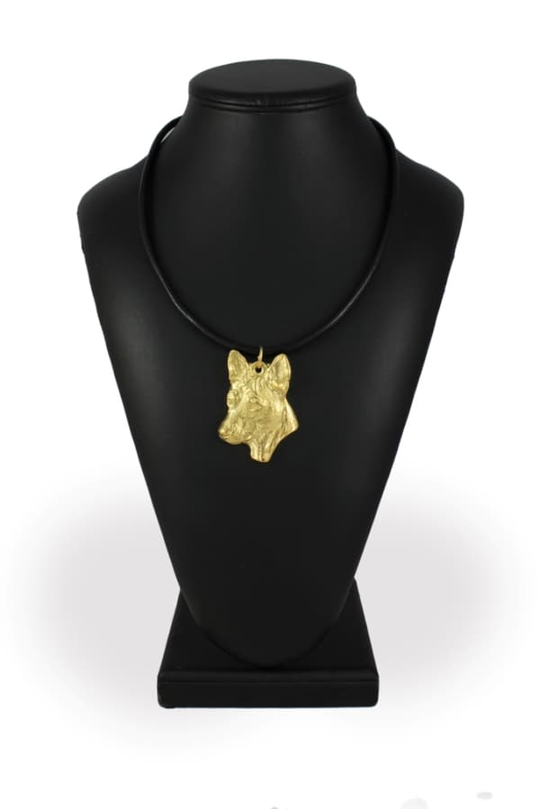 Basenji, Basenji, Kongo hund - halsband med en hund i presentförpackning, guldpläterat hänge för en hundfantast, iögonfallande Art-Dog smycken