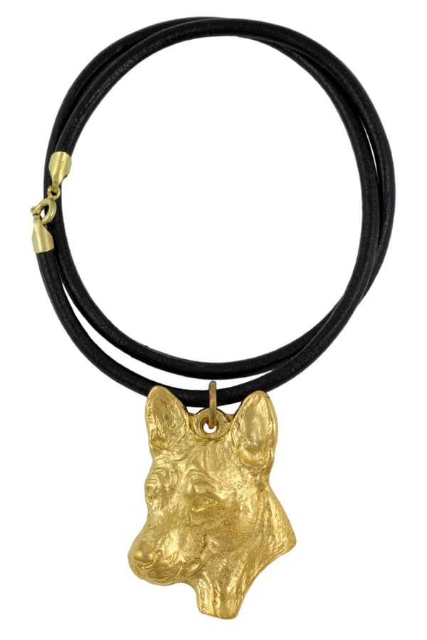 Basenji, Basenji, Kongo hund - halsband med en hund i presentförpackning, guldpläterat hänge för en hundfantast, iögonfallande Art-Dog smycken