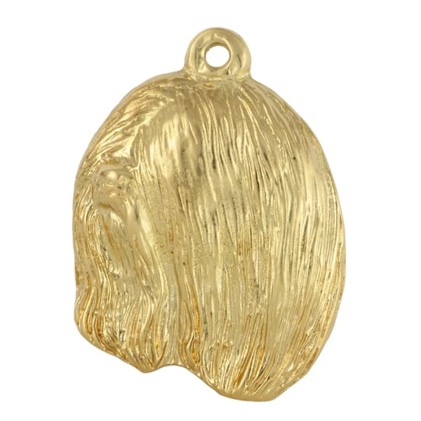 Lhasa Apso - halsband med en hund i presentask, guldpläterat hänge för en hundfantast, iögonfallande Art-Dog-smycken